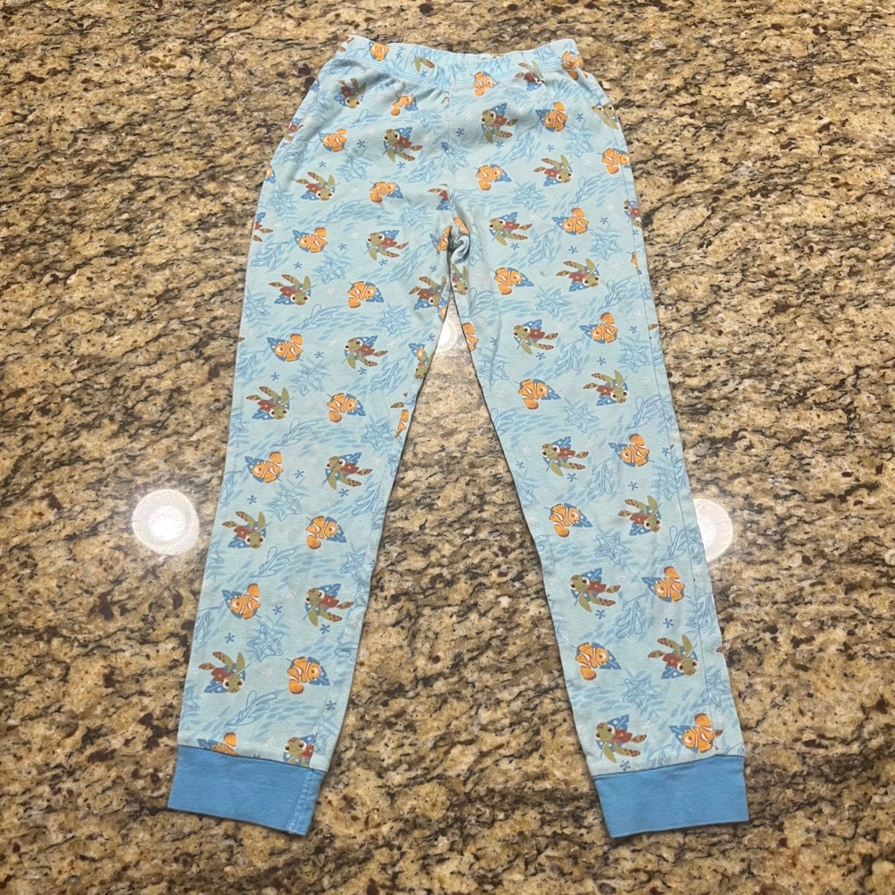 Disney Store Finding Nemo Squirt Pajama Pants Kids Size 10 Blue Cotton